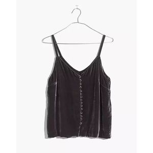Madewell Velvet Button-Down Cami, Dark Metal ✨